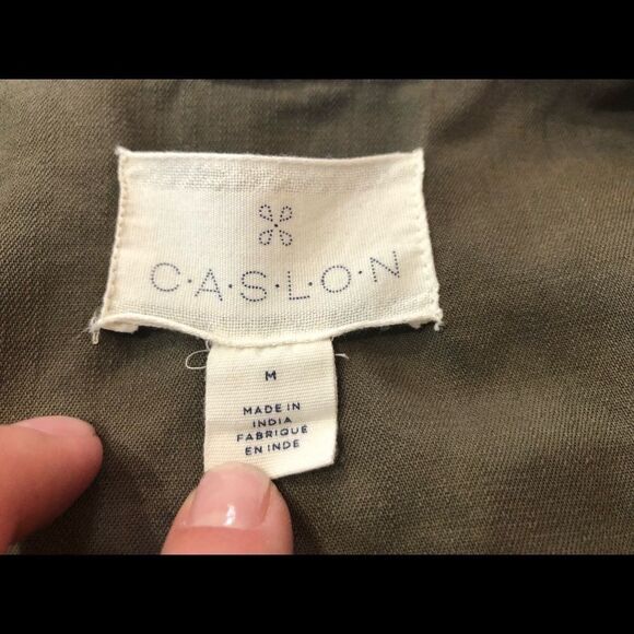 Caslon M Military Green Draped Utility Jacket - Picture 7 of 9